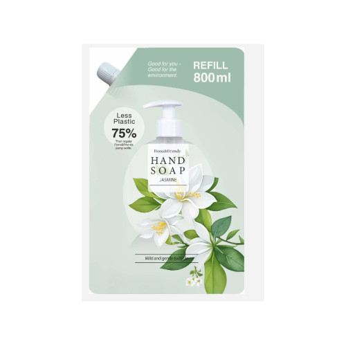 Fiona&Friends Tvål Basic Refill Jasmine 800 ml x8st