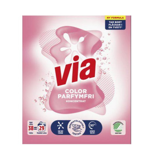 VIA TVÄTTMEDEL Color Parfymfri 760gKG X 10 st