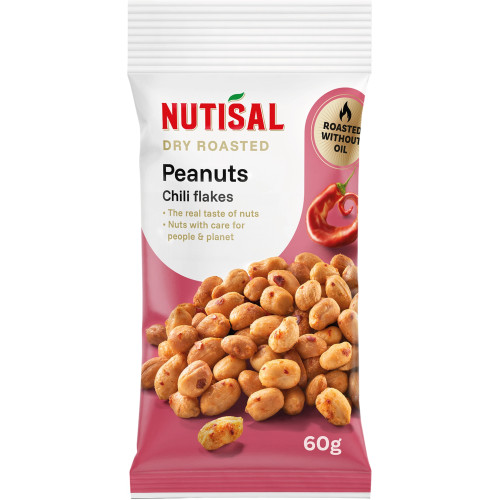 Nutisal Dry Roasted Peanuts Chili 60gx14st