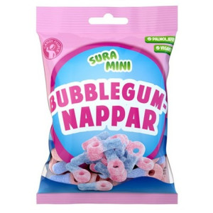 S-MÄRKE SURA MINI BUBBLEGUMNAPPAR 70G x18st